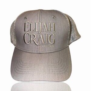 Elijah Craig Bourbon Trucker Hat Gray Snapback Embroidered Logo One Size